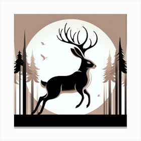 Deer In The Forest 4 Canvas Print