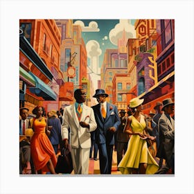 People In The City Canvas Print
