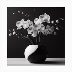 Black And White Orchids 2 Canvas Print