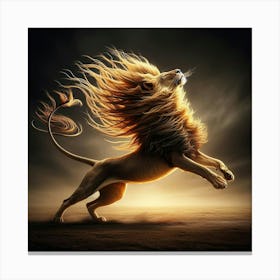 Lion In Flight Canvas Print
