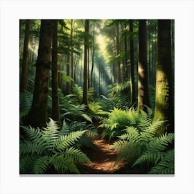 Ferns In The Forest 3 Canvas Print