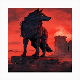 Wolf In The Night Canvas Print