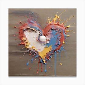 Dropping colorful heart 1 Canvas Print