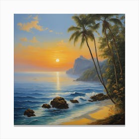 Sunset At The Beach Canvas Print