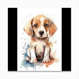 Beagle Puppy Painting Canvas Print