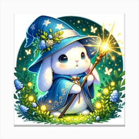 Wizard Rabbit in Forest Canvas Print