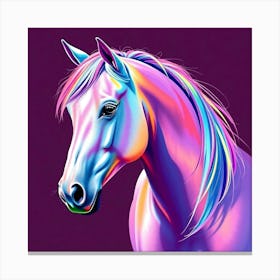 Horse Head in Purple and Blue Gloss Canvas Print