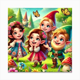 Happy Gnomes Canvas Print