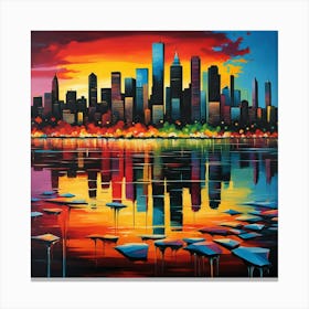 Cityscape At Sunset Canvas Print