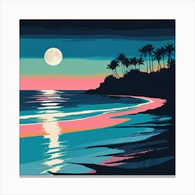 Sunset Beach Painting Canvas Print