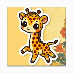 Giraffe Sticker Canvas Print