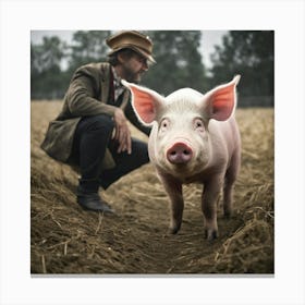 Portrait Of A Pig 2 Canvas Print