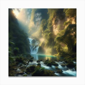 Waterfall In The Forest 14 Canvas Print