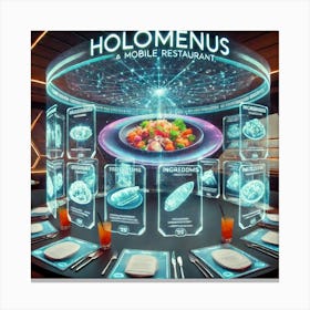 A Futuristic Holographic Menu Called Holomenus For Canvas Print