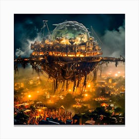 Steampunk airship 1 Canvas Print