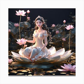 Lotus Flower Girl Canvas Print