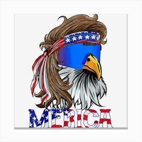 Trending Bald Eagle Mullet Merica 4th Of July Patriotic Canvas Print