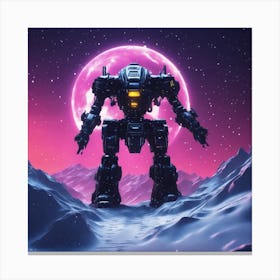 Robot In The Snow Canvas Print