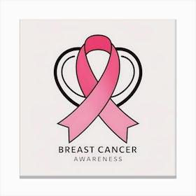 Women Breast Cancer Awareness background in Pink Ribbon international symbol for month October clipart and poster clipart and wall art 2 Canvas Print