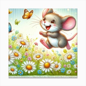 Little Mouse In The Meadow Canvas Print