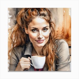 Puglia Coffee Girl Canvas Print