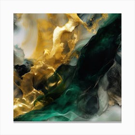 Emerald Gold Flow 1 Canvas Print