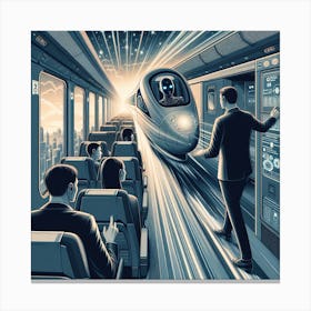 Futuristic Train Illustration Canvas Print