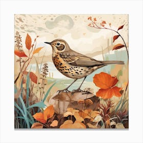 Bird In Nature Hermit Thrush 4 Canvas Print