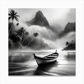 Firefly A Boat On A Beautiful Mist Shrouded Lush Tropical Island 12624 Canvas Print