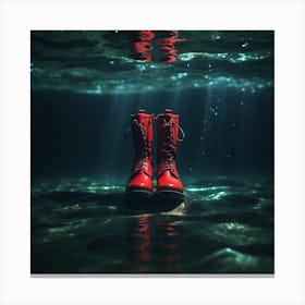 Red Boots In The Water Canvas Print