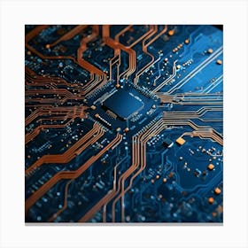 Close Up Of A Circuit Board 1 Canvas Print