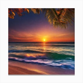 Sunset On The Beach 313 Canvas Print