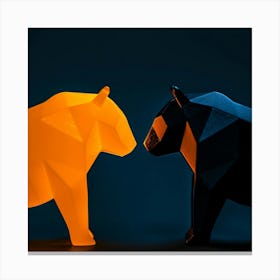 Two Origami Bears Canvas Print