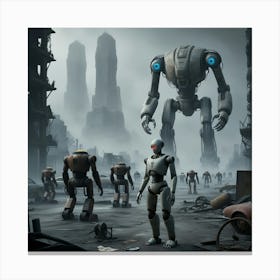 A DESTROYED CYBER WORLD Canvas Print