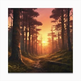 808092 Pictures Of A Forest At Sunset Xl 1024 V1 0 Canvas Print