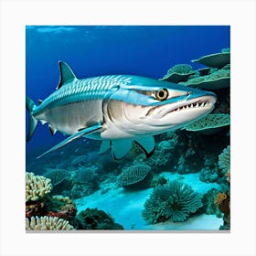 Barracuda Predator Ocean Fish Teeth Sleek Fast Aggressive Hunting Marine Wildlife Dangero (7) Canvas Print
