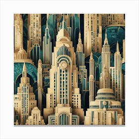 Deco Cityscape 4 Canvas Print