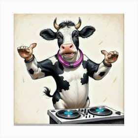 Cow Dj 1 Canvas Print