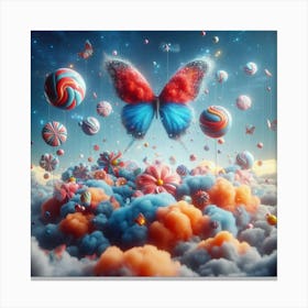 Butterfly In The Clouds Canvas Print