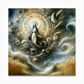 A Cosmic Harmony: The Virgin of the Zodiac Canvas Print