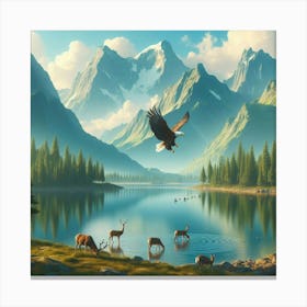 Eagle In The Mountains 2 Canvas Print