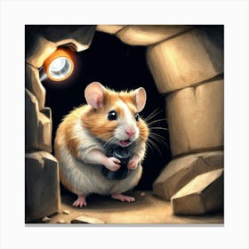 Hamster In A Cave 3 Canvas Print