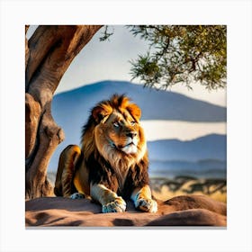 Lion In The Savannah 23 Canvas Print