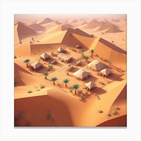 Sahara Countryside Peaceful Landscape Low Poly Isometric Art 3d Art High Detail Artstation Con (1) Canvas Print