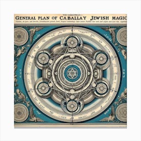 General Plan Of Caballey Jewish Magic Canvas Print