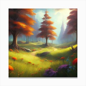 Magnificent forest meadows oil painting abstract painting art 9 Canvas Print