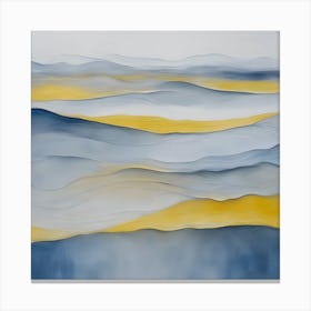 Abstract Blue And Yellow Waves 1 Canvas Print