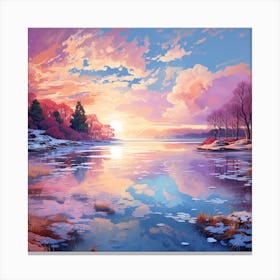 Sunset On The Lake Canvas Print