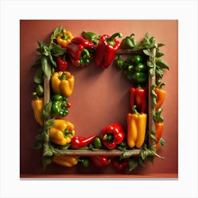 Frame Of Peppers 22 Canvas Print