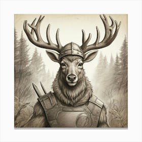 Viking Deer Canvas Print